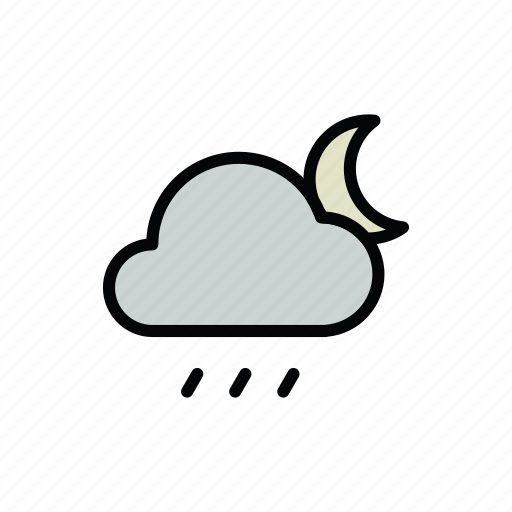 Meteo, moon, night, rain, rainy icon - Download on Iconfinder