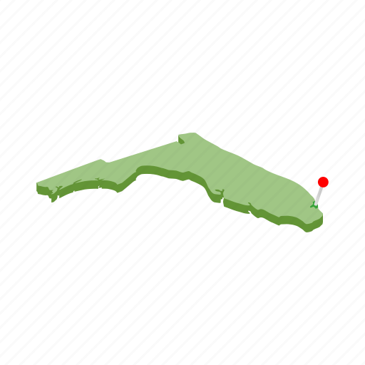 America, florida, isometric, map, miami, state, united icon - Download on Iconfinder