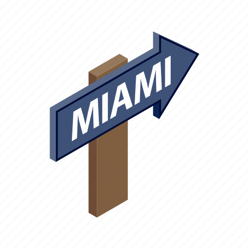 Arrow, city, direction, guide, isometric, miami, travel icon - Download on Iconfinder