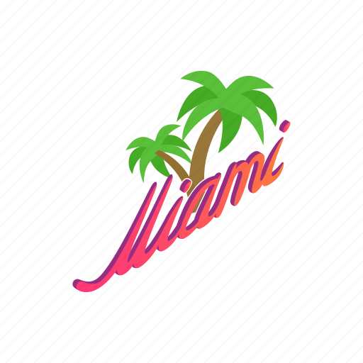Beach, isometric, miami, nature, palm, summer, trees icon - Download on Iconfinder