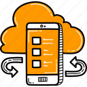 cloud share, sharing, mobile, data share, vector, illustration, concept