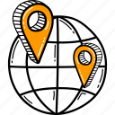 global, network, map, vector, illustration, concept, location