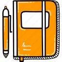 address book, jotter, notebook, personal diary, vector, illustration, writting book