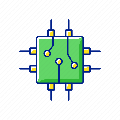 Microcircuits, circuit board, microprocessors, connector icon - Download on Iconfinder