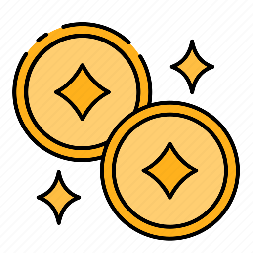 Coin, gold, amulet, chinese coin, lucky coin, lucky charm, money icon - Download on Iconfinder