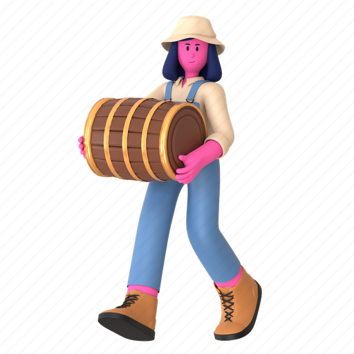 Barrel, bring, carry, beer, wine, farming, farmer icon - Download on Iconfinder