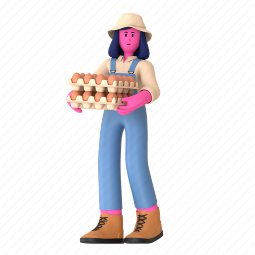 Chicken eggs, egg, bring, carry, eggs tray, farming, farmer icon - Download on Iconfinder