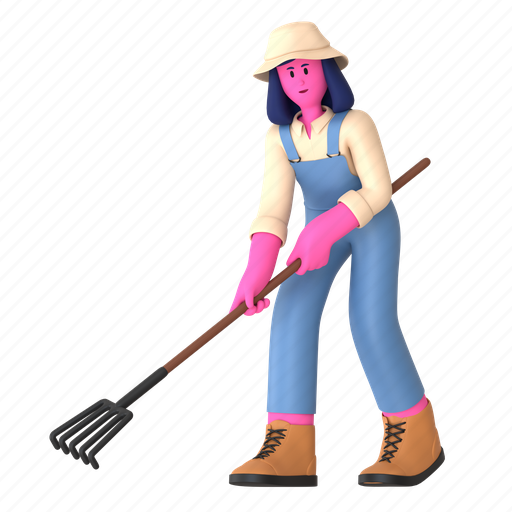 Rake, raking, tool, cleaning, holding, farming, farmer icon - Download on Iconfinder