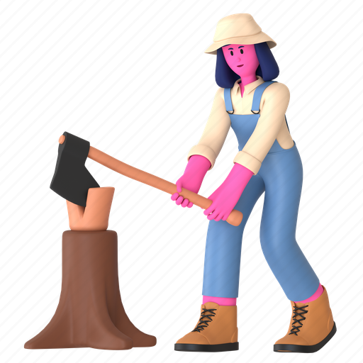 Wood, axe, chopping, lumberjack, cut, farming, farmer icon - Download on Iconfinder