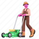 lawn mower, grass, machine, cut, mower, farming, farmer, harvest, male 