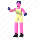spring expander, resistance, stretching, chest, strength, fitness, gym, diet, 3d character