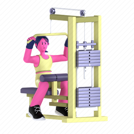 Lat pulldown machine, lat, pulldown, machine, strength, fitness, gym icon - Download on Iconfinder