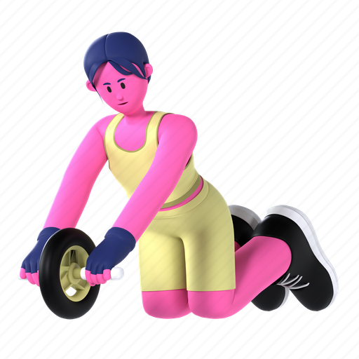 Roller abs, wheel, stretching, roller, abs, fitness, gym icon - Download on Iconfinder