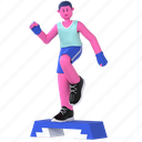 step gym, step, stairs, cardio, foot, fitness, gym, diet, 3d character