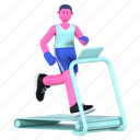 treadmill, run, running, machine, cardio, fitness, gym, diet, 3d character
