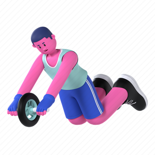 Roller abs, wheel, stretching, roller, abs, fitness, gym icon - Download on Iconfinder