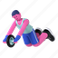 roller abs, wheel, stretching, roller, abs, fitness, gym, diet, 3d character 