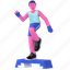 step gym, step, stairs, cardio, foot, fitness, gym, diet, 3d character 