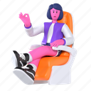 plane seat, airplane seat, passenger, seat, flight, chair, travel holiday, girl, 3d character 