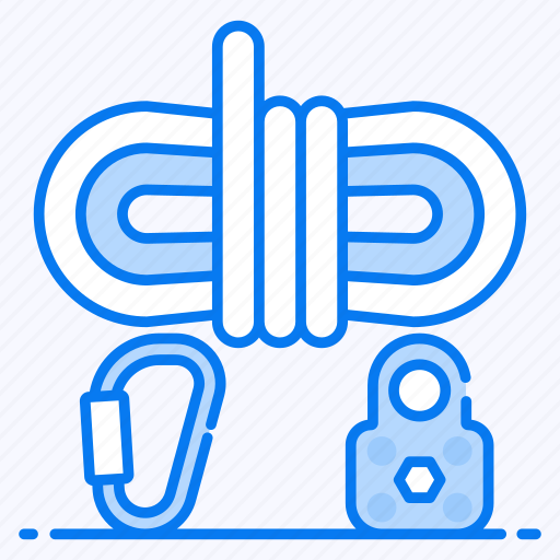 Carabiner, climbing rope, dynamic rope, jumping rope, rope access icon - Download on Iconfinder