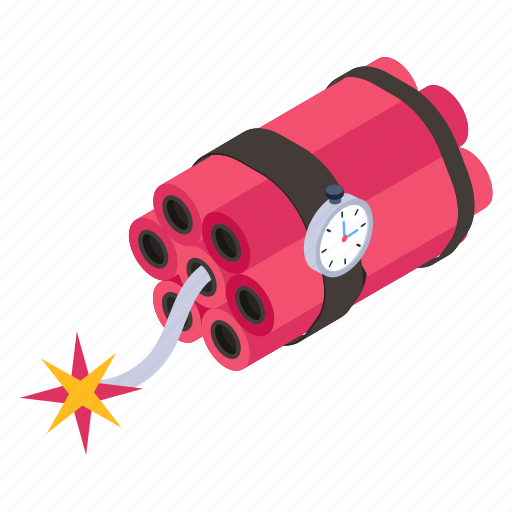 Bomb, explosive material, exploding weapon, dynamite, war equipment icon - Download on Iconfinder