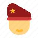 commander, beret, military, uniform