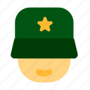 commander, star, military, hat
