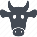 milk, cow head, ears, horns