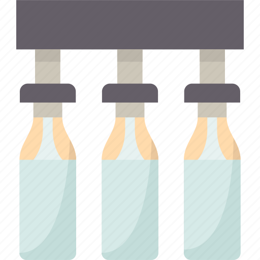 Bottles, filling, dairy, production, manufacturing icon - Download on Iconfinder