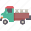 truck, milk, deliver, transport, farm 