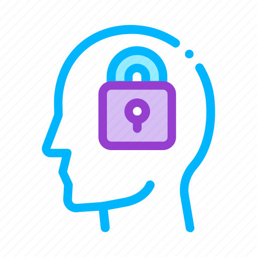 Locked, man, mind, padlock, silhouette icon - Download on Iconfinder