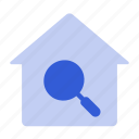 home, house, magnifier, search