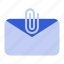 attachment, email, envelope, message 