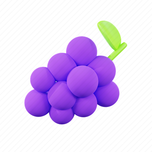 Grapes, fruit, fruits, grape, wine, fresh, healthy 3D illustration - Download on Iconfinder
