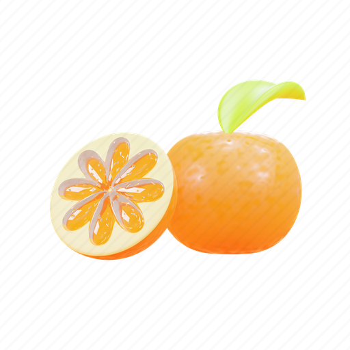 Orange, fruit, fresh, healthy, sweet, fruits, summer 3D illustration - Download on Iconfinder