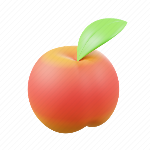 Peach, fruit, healthy, sweet, fresh, fruits, summer 3D illustration - Download on Iconfinder