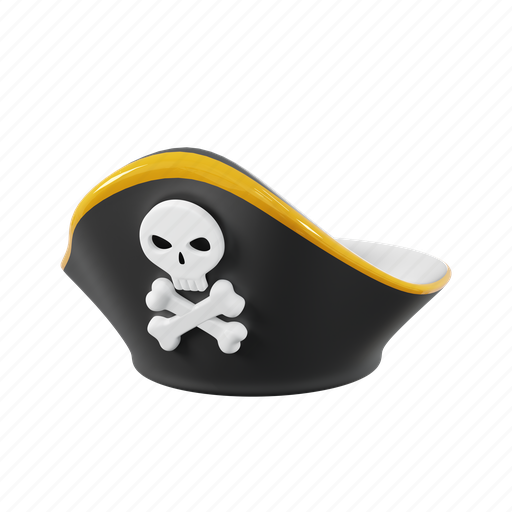 Pirate, hat, clothing, fashion, sea, ocean, ship 3D illustration - Download on Iconfinder