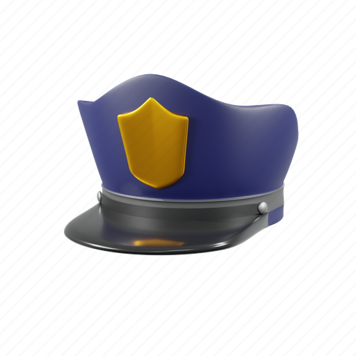 Police, hat, cap, security, justice 3D illustration - Download on Iconfinder