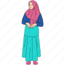 hijab, girl, women, character, expression, pose, activity, minimalist, stylish
