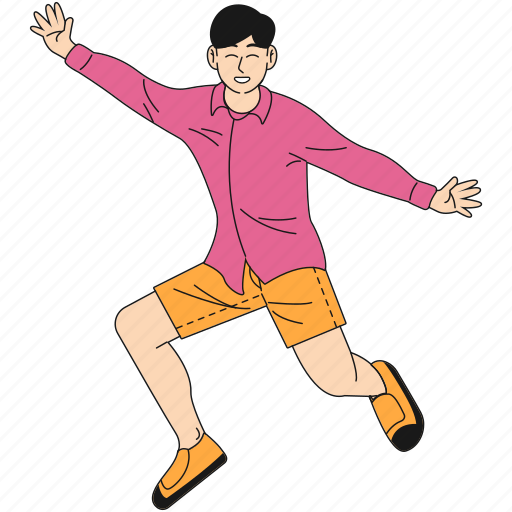 Jumping, boy, character, expression, pose, activity, minimalist icon - Download on Iconfinder