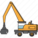 construction, earth mover, handler, material, mining, mining vehicles, machinery