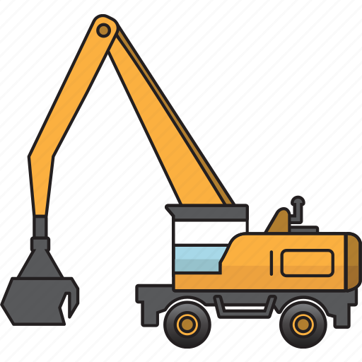 Construction, earth mover, handler, material, mining, mining vehicles, machinery icon - Download on Iconfinder