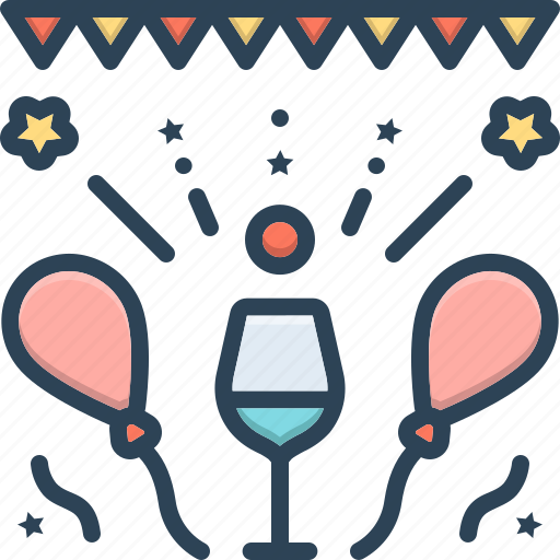 Celebration, event, glass, jollification, joyful, party, wine icon - Download on Iconfinder