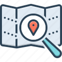 direction, magnifier, map, marker, pin, search, spot