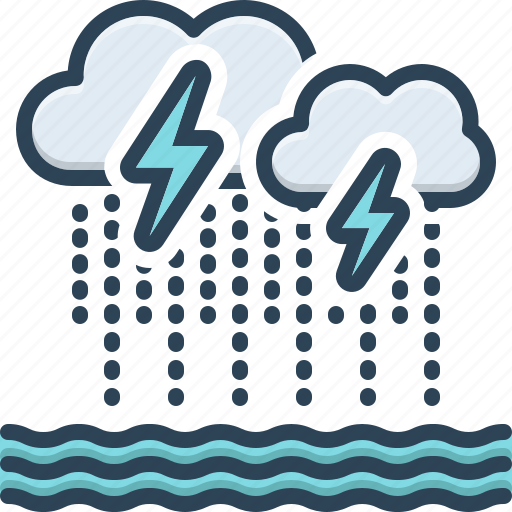 Bad, cloud, heavy, rain, severe, thunder, weather icon - Download on Iconfinder