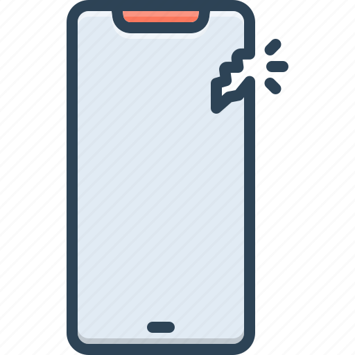 Slight, little, damage, phone, screen, broken icon - Download on Iconfinder