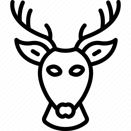 Deer, head, antelope, animal, antler, horn, reindeer icon - Download on Iconfinder