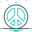 peaceful, peaceable, positive, pacifist, sign, grunge 