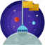 discovery, flag, miscellaneous, moon, space 