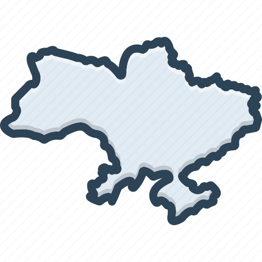 Ukraine, kiev, map, area, border, contour, country icon - Download on Iconfinder